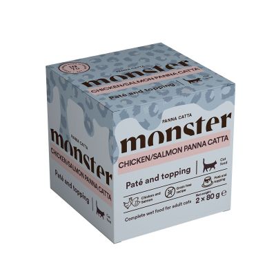 Monster Pet Food Monster Cat Adult Panna Catta Chicken & Salmon 2 x 80 g