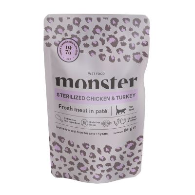 Monster Pet Food Monster Cat Sterilized Chicken & Turkey 16 x 85 g