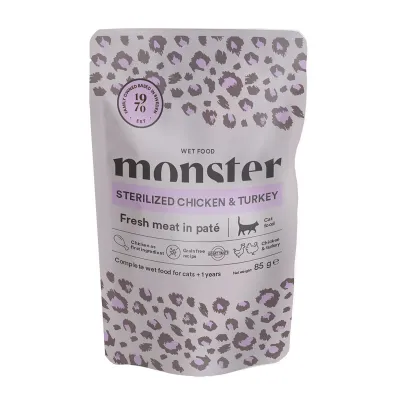 Monster Pet Food Monster Cat Sterilized Chicken & Turkey 16 x 85 g