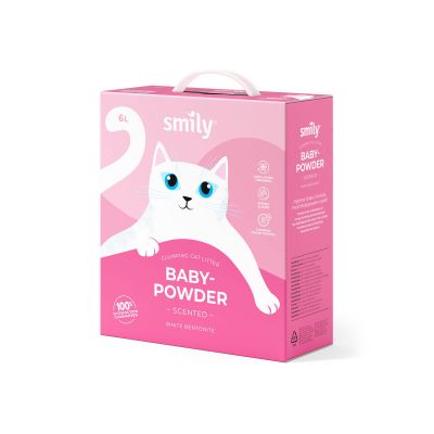 Smily White Bentonite -kissanhiekka, Babypowder 6 l