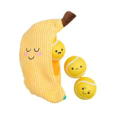 Little&Bigger Juicy Vibes plushy banaanitasku tennispalloilla