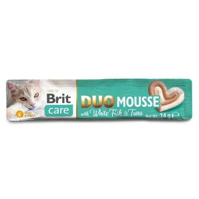 Brit Care Cat Duo Mousse valkoinen kala & tonnikala 4 x 14 g