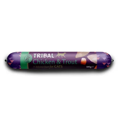 Tribal Cat kissanmakkara, kana & taimen 100 g
