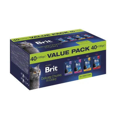 Brit Premium ValuePack paloja kastikkeessa 40 g 100 g
