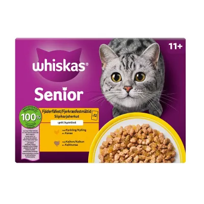 Whiskas 11+ Siipikarjaa hyytelössä 12 x 85 g