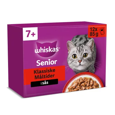 Whiskas 7+ Classic kastikkeessa 12 x 85 g