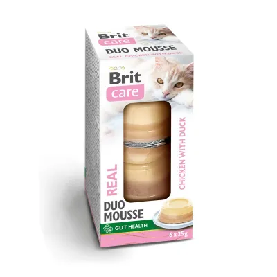 Brit Care Cat Double Layer mousse, kana ja ankka 6 × 25 g, kuva 1 / 1