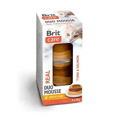 Brit Care Cat Double Layer mousse, tonnikala ja lohi 6 × 25 g, kuva 1 / 1