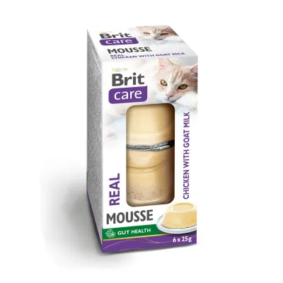 Brit Care Cat Mousse mousse, kana ja vuohenmaito 6 × 25 g, kuva 1 / 1