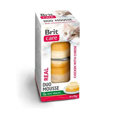 Brit Care Cat Double Layer mousse, kana ja juusto 6 × 25 g, kuva 1 / 1