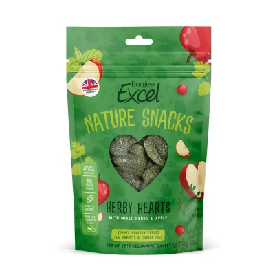 Burgess Excel Natures Snack Herby Hearts 60 g, kuva 1 / 1