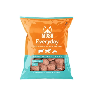 MUSH Everyday Iceblue pennun raakaruoka, nauta-poro-lohi