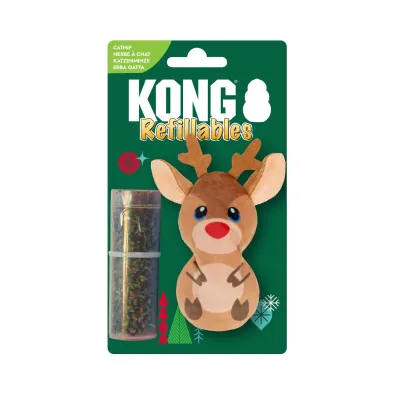 KONG Holiday Refillables täytettävä kissanminttulelu poro, kuva 1 / 1