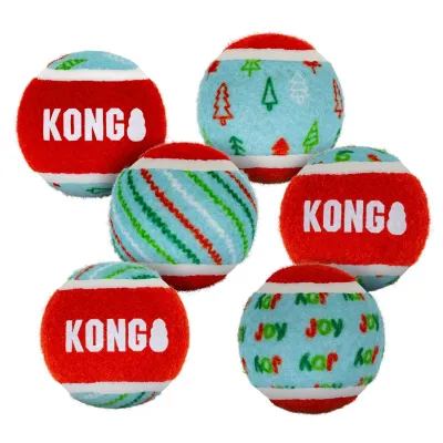 KONG Holiday SqueakAir koiran vinkuvat tennispallot M 6 kpl, kuva 1 / 1