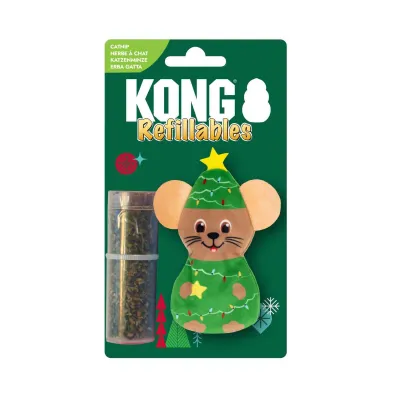 KONG Holiday Refillables täytettävä kissanminttulelu hiiri, kuva 1 / 1